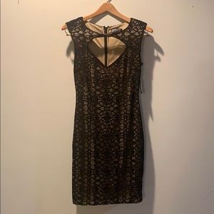 Guess Lace Dress with Nude Lining Clasp Front